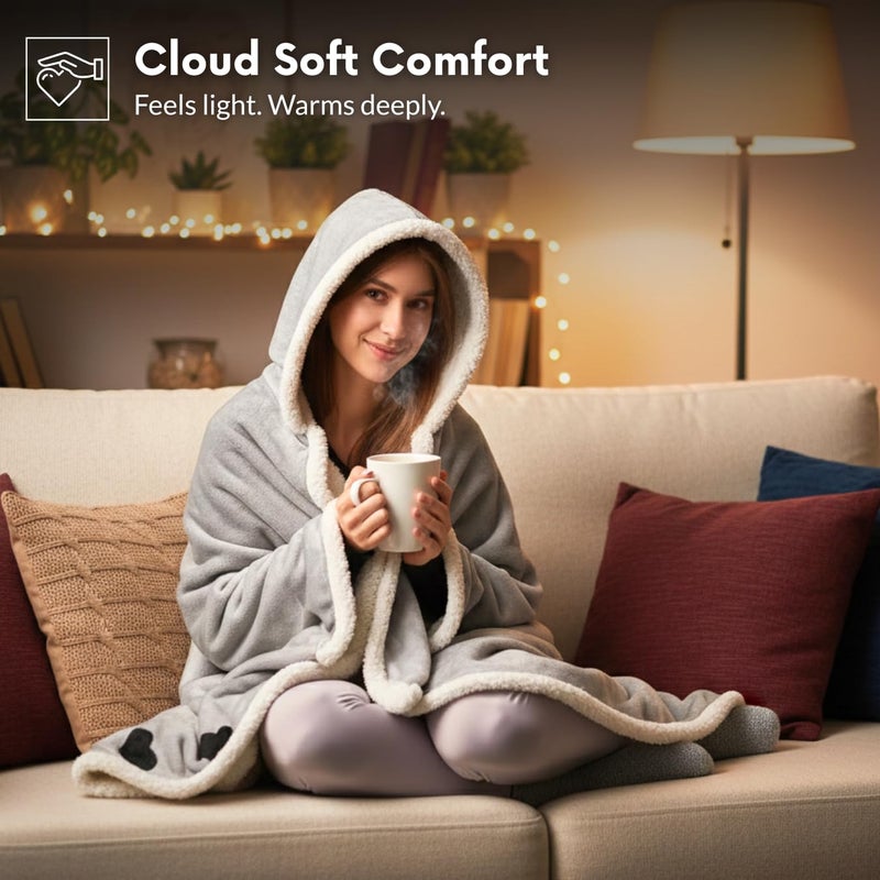 vaanshie Spoiled Wife Fleece Wearable Blanket Hoodie with Bonus Cozy Socks â€“ Ultra-Soft Oversized Sherpa Blanket Hoodie â€“ Valentineâ€™s Day Gift for Wife or Girlfriend â€“ One Size Fits Most - Image 2
