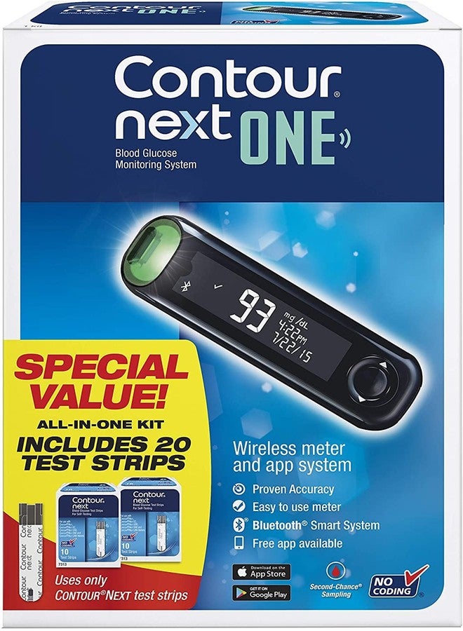 Ascensia CONTOUR NEXT ONE Blood Glucose Monitoring System All-in-One Kit for Diabetes - Image 2