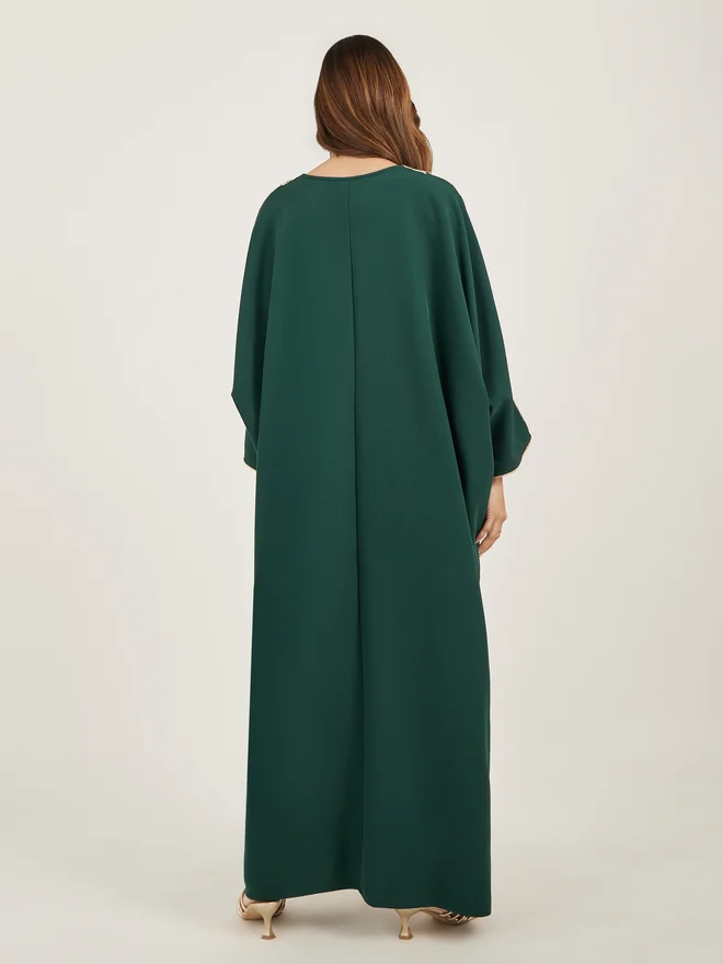 Styli Styli Lace Detail Round Neck Kaftan