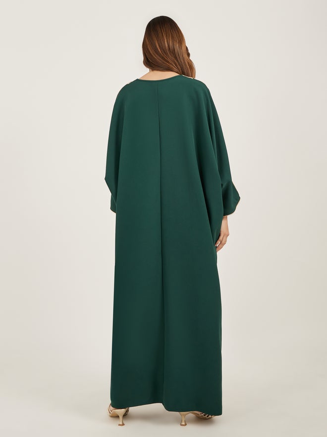Styli Styli Lace Detail Round Neck Kaftan - Image 5