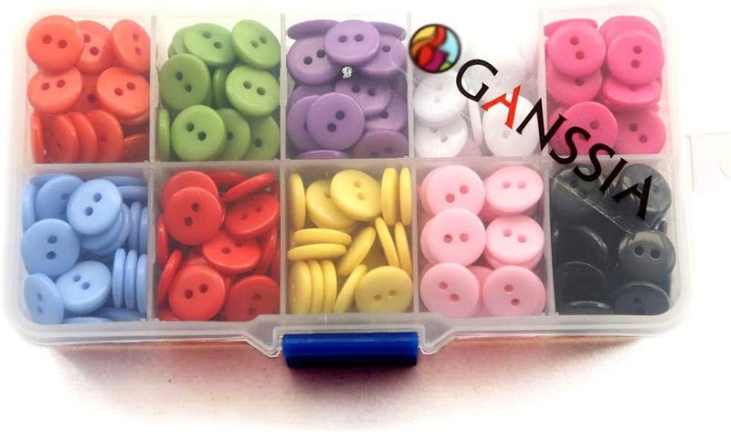 GANSSIA 11/32 Inch (9mm) Very Small Buttons Tiny Size Sewing Flatback Resin Buttons 10 Colors Multi-Colored Pack of 750 with Box - Image 5