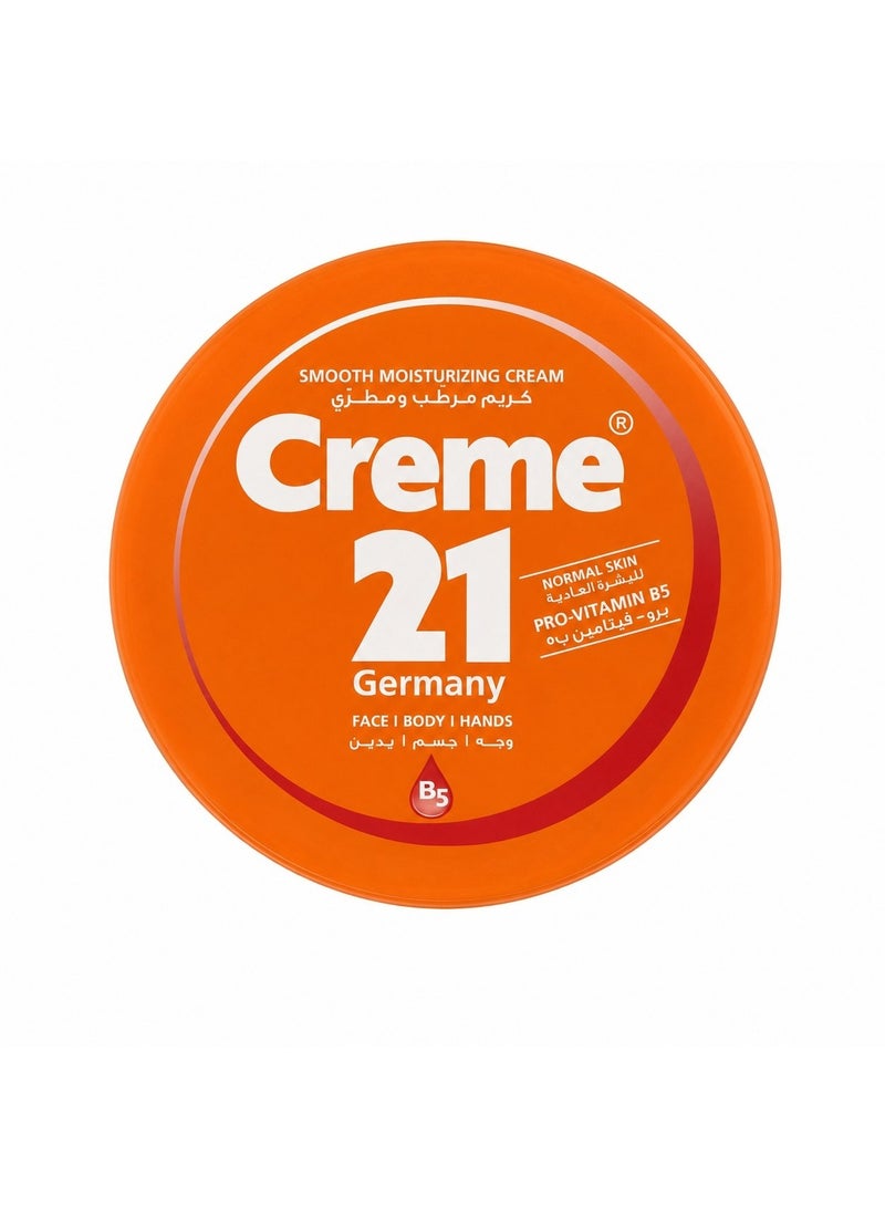 Creme 21 Smooth Moisturizing Cream with Pro-Vitamin B5 150ml - Face, Body & Hands Cream for Normal Skin, Soft & Smooth Daily Care