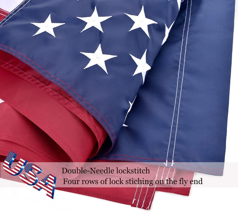 OLYNIK American Flag 3x5 FT Sleeve Banner Style(without Grommets), US Flag fo Outside Outdoor, Embroidered Stars, Sewn Stripes, American Flag Outdoor Heavy Duty - Image 4