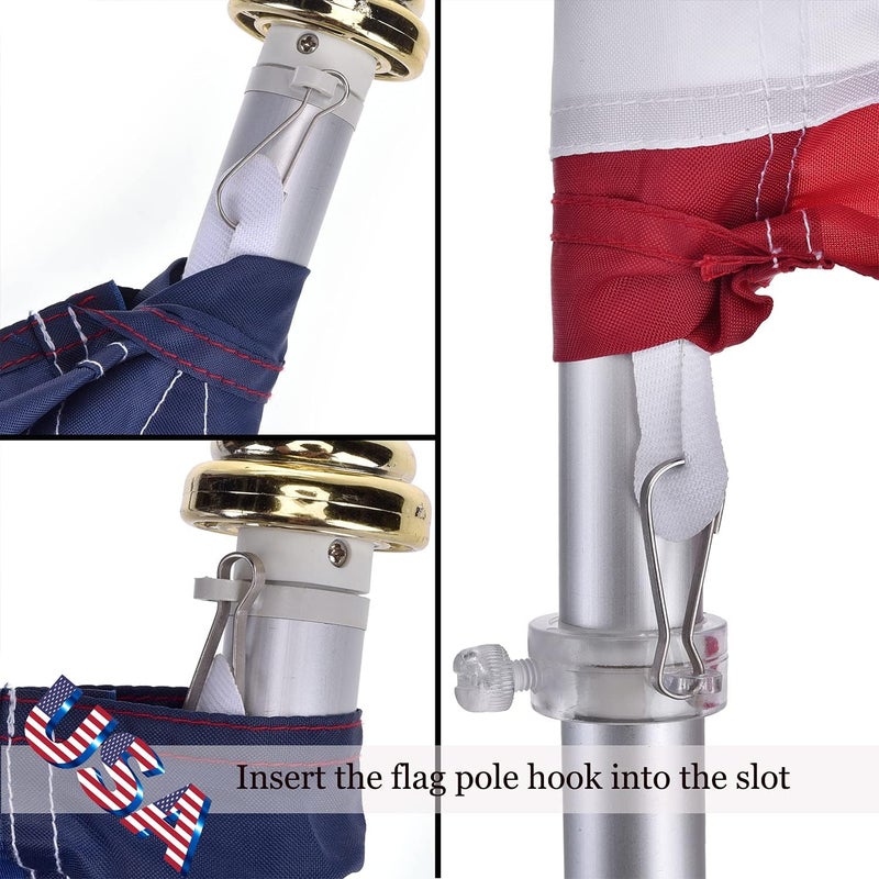 OLYNIK American Flag 3x5 FT Sleeve Banner Style(without Grommets), US Flag fo Outside Outdoor, Embroidered Stars, Sewn Stripes, American Flag Outdoor Heavy Duty - Image 3