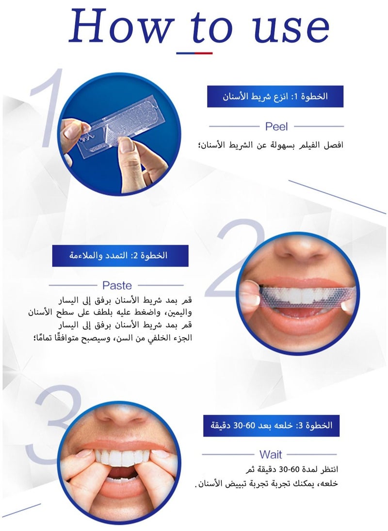 Generic - 5D White Teeth Whitening Strips Advanced Fast Effective 3 Days Significant Whitening Portable Comfortable Easy to Use 7Pcs/Pack - Image 1