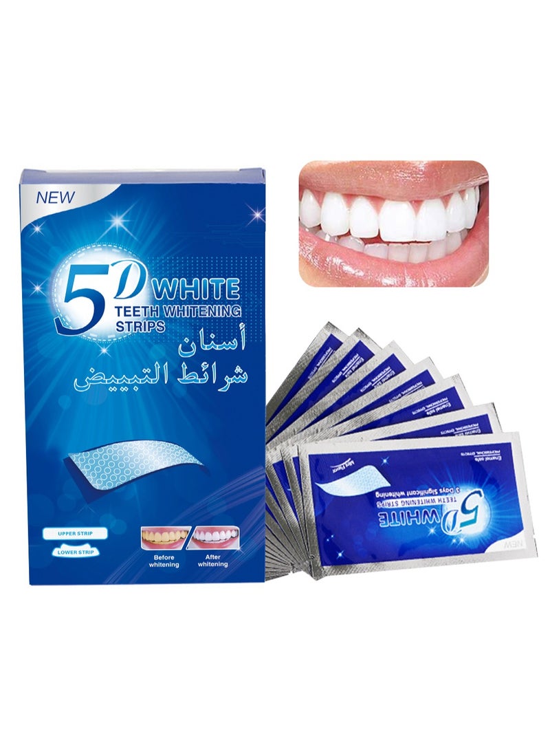 Generic - 5D White Teeth Whitening Strips Advanced Fast Effective 3 Days Significant Whitening Portable Comfortable Easy to Use 7Pcs/Pack - Image 1