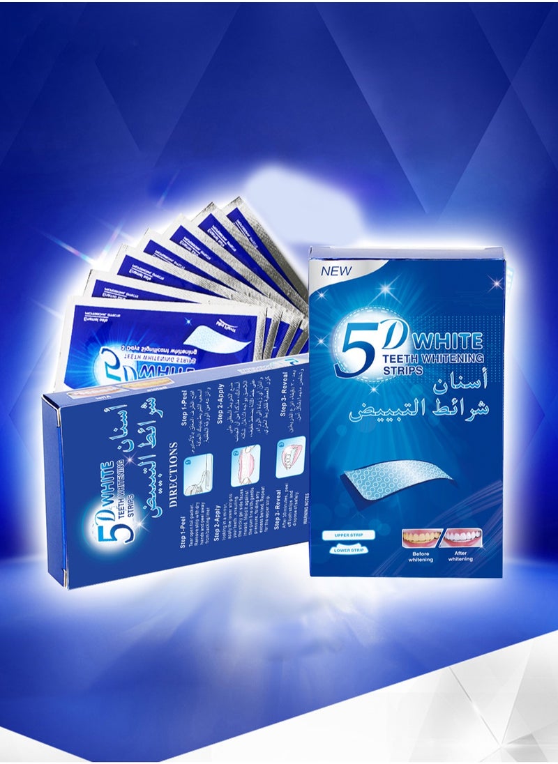 Generic - 5D White Teeth Whitening Strips Advanced Fast Effective 3 Days Significant Whitening Portable Comfortable Easy to Use 7Pcs/Pack - Image 1