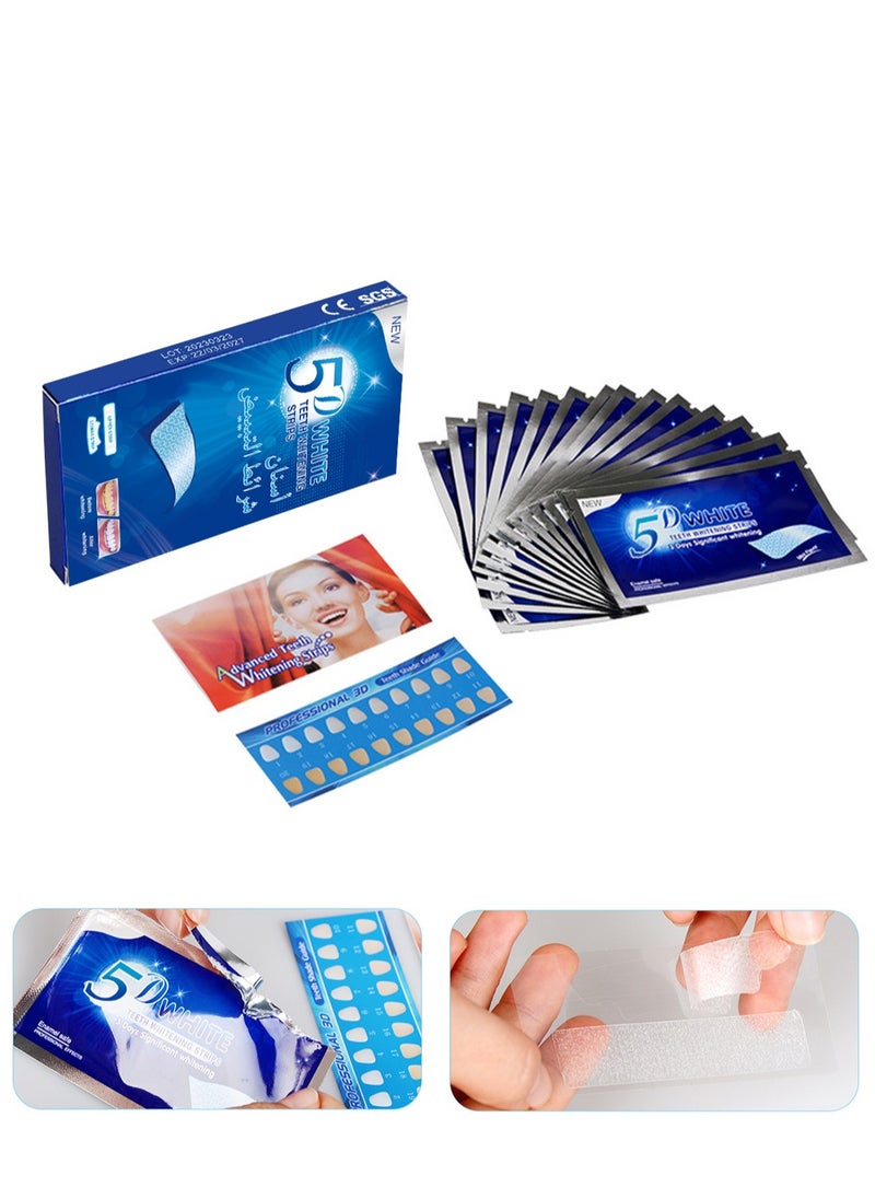Generic - 5D White Teeth Whitening Strips Advanced Fast Effective 3 Days Significant Whitening Portable Comfortable Easy to Use 7Pcs/Pack - Image 1