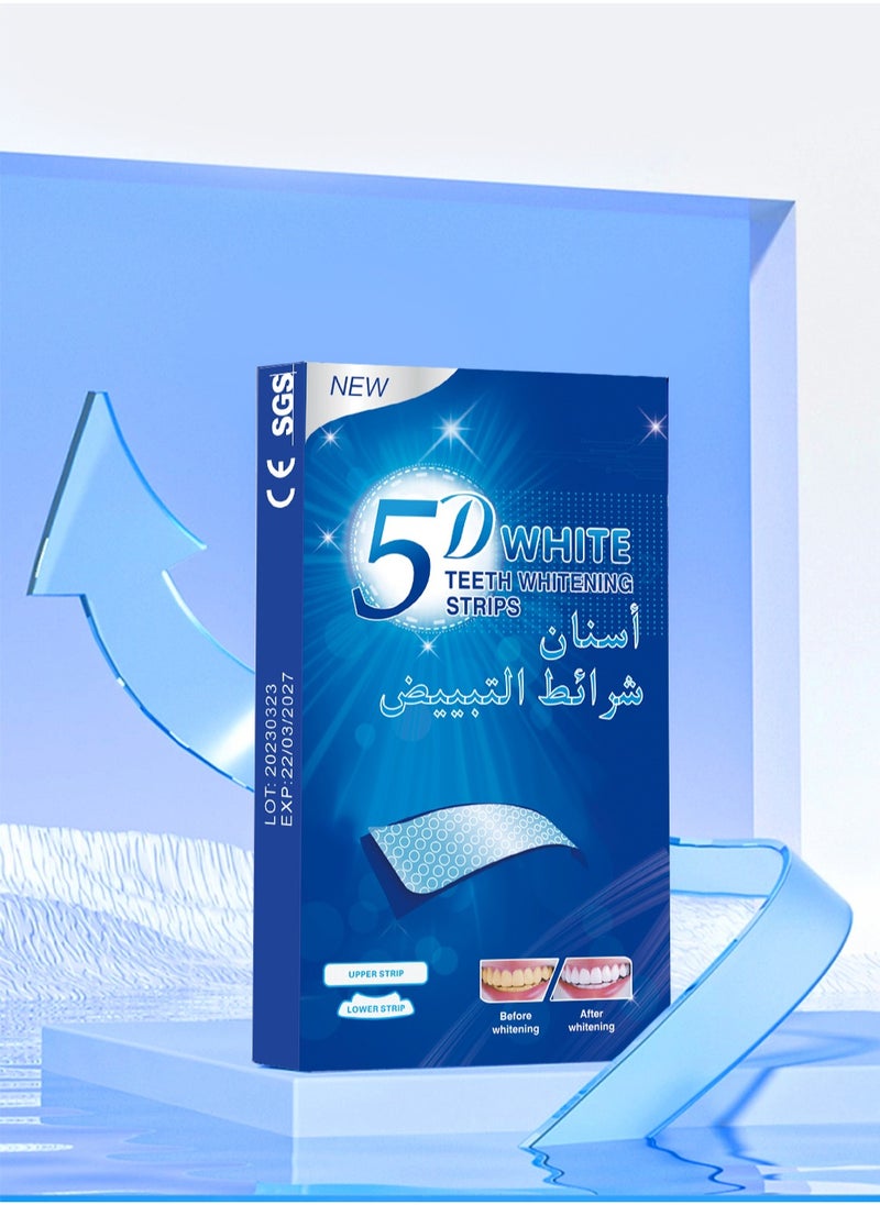 Generic - 5D White Teeth Whitening Strips Advanced Fast Effective 3 Days Significant Whitening Portable Comfortable Easy to Use 7Pcs/Pack - Image 1
