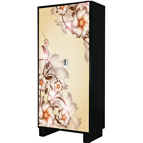 WallDaddy Self Adhesive Almirah Stickers, Wall Stickers, Decorative Sticker Wallpaper for Home Wardrobe Doors (Floral Corner Almirah) PVC Vinyl Size Large (39 x 84 Inch) - Image 3