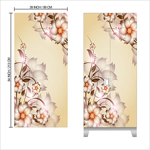 WallDaddy Self Adhesive Almirah Stickers, Wall Stickers, Decorative Sticker Wallpaper for Home Wardrobe Doors (Floral Corner Almirah) PVC Vinyl Size Large (39 x 84 Inch) - Image 2