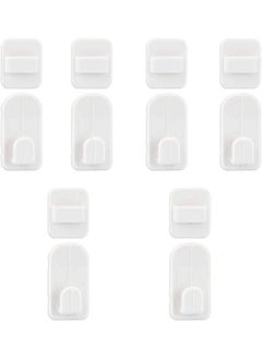 Hihonor 6 Pairs Remote Control Holder Wall Sticky Hook for TV, Air Conditioner, Self Adhesive Strong Hanger Holder, Wall Mounted Storage Hooks suit for Keys, Sockets, Kitchen Supplies, White  - Image 1