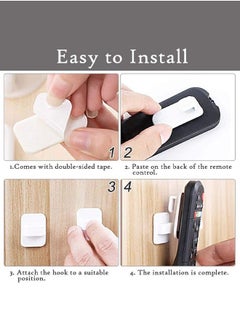 Hihonor 6 Pairs Remote Control Holder Wall Sticky Hook for TV, Air Conditioner, Self Adhesive Strong Hanger Holder, Wall Mounted Storage Hooks suit for Keys, Sockets, Kitchen Supplies, White  - Image 3