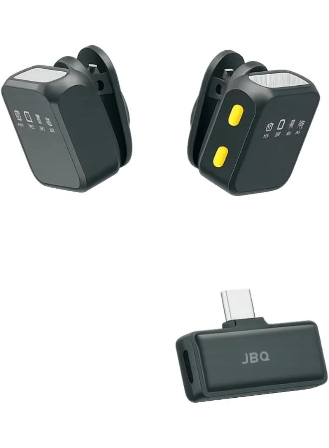 JBQ Wireless Lavalier Microphone for USB-C, Adapter Compatible With Lighting - Dual Mic with Charging Case, AI Noise Cancellation, Plug & Play, 2.4GHz Ultra-Low Latency, DSLR, Laptop, Live Streaming - Image 3