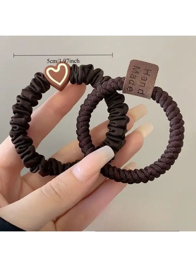 10 Black Coffee Colors Bohemian Hairbands Set Adorable Elastic Hair Ties For Women Men Fine Thick Hair Ponytails Braids Athletic Activities - Image 3