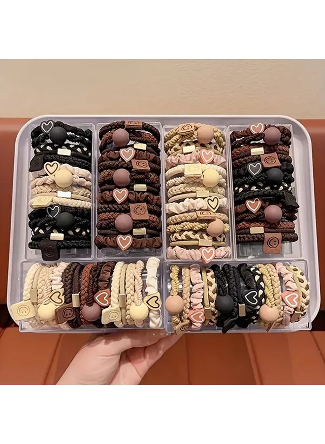 10 Black Coffee Colors Bohemian Hairbands Set Adorable Elastic Hair Ties For Women Men Fine Thick Hair Ponytails Braids Athletic Activities - Image 1