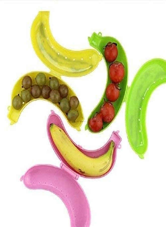 SpiderJuice 1Pc Portable Plastic Banana Kela Food Case Cover Container Storage Box Holder for Home School Kids Office & Picnic - Image 2