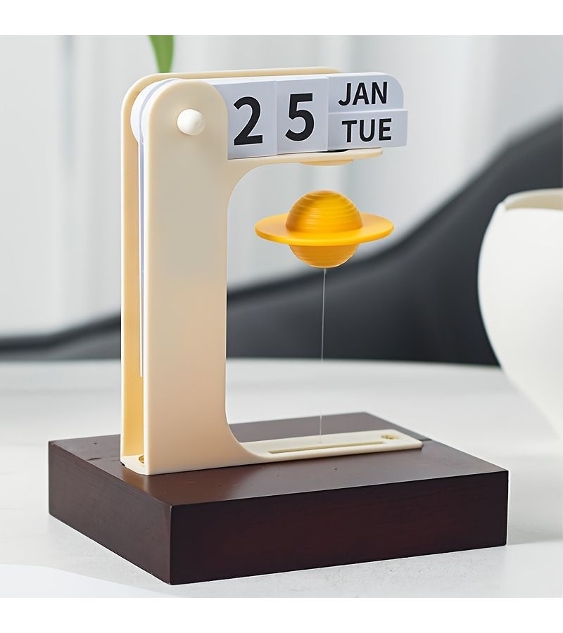 Floating Planet Calendar Modern Undated Daily Desk Calendar With English Dates Year Round Planner Office Holiday Birthday Housewarming Gift - Image 1
