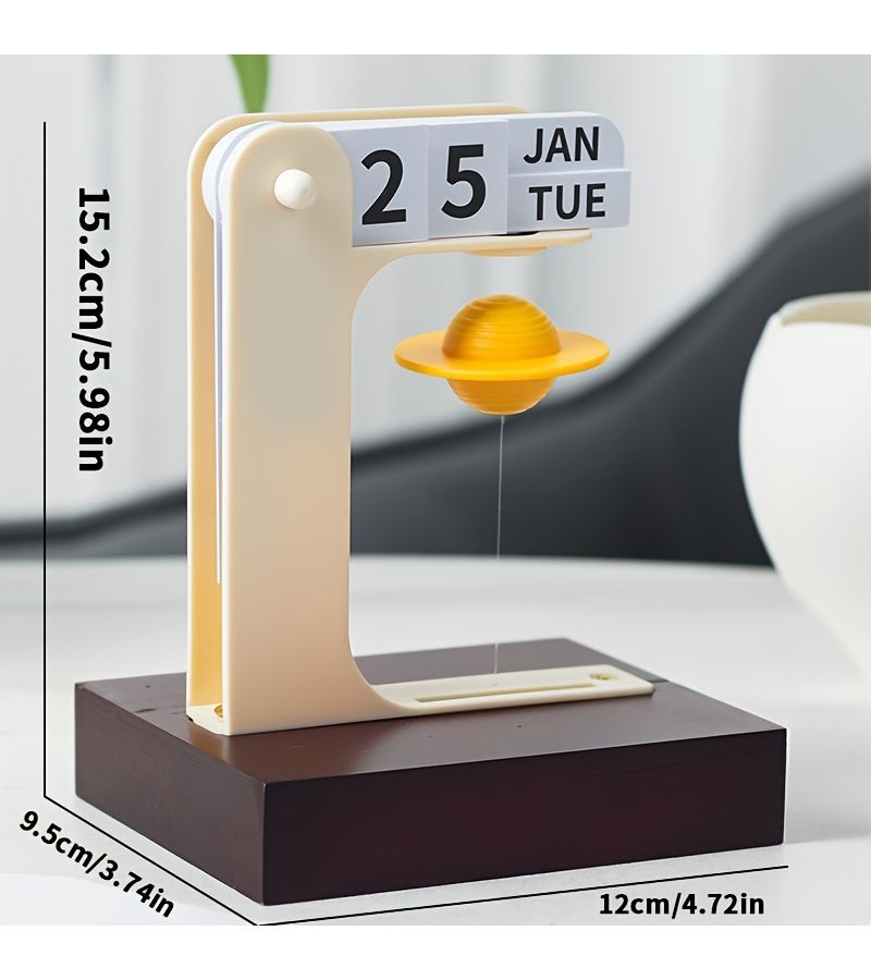 Floating Planet Calendar Modern Undated Daily Desk Calendar With English Dates Year Round Planner Office Holiday Birthday Housewarming Gift - Image 2