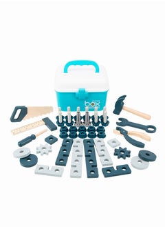 Toddler Montessori Toys Kids Construction Tool Toys Kit Play Set Blue