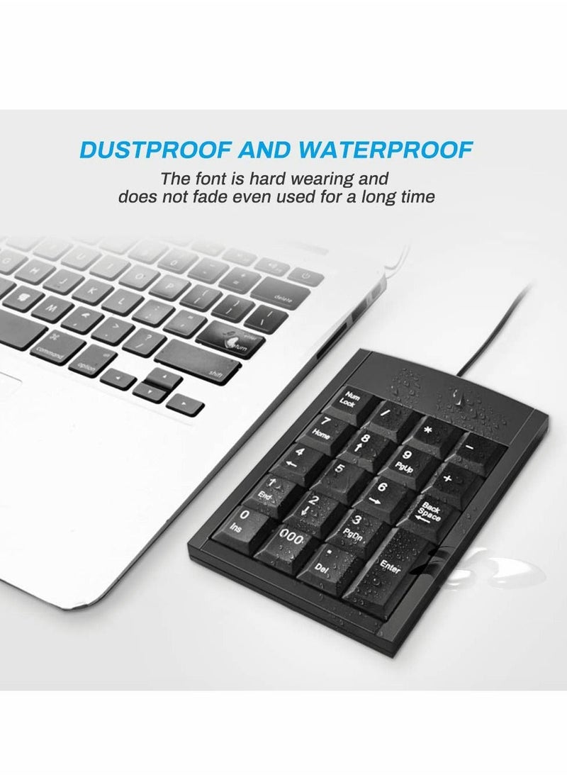 KASTWAVE - Number Pad, 19-key Portable Wired Numeric Keypad, Keyboard Extensions with Multiple Shortcuts for Laptop Desktop PC Notebook - Image 1