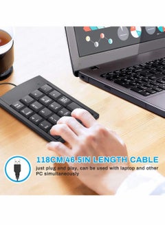 KASTWAVE Number Pad, 19-key Portable Wired Numeric Keypad, Keyboard Extensions with Multiple Shortcuts for Laptop Desktop PC Notebook  - Image 5