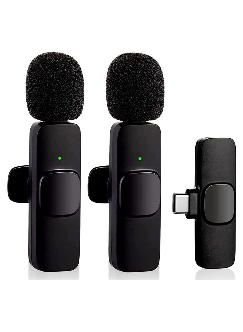"Plug-and-Play Wireless Microphone for Type-C Phones – Dual Microphone System for USB-C Android Video Recording, Interviews, and Vlogging" - Image 1