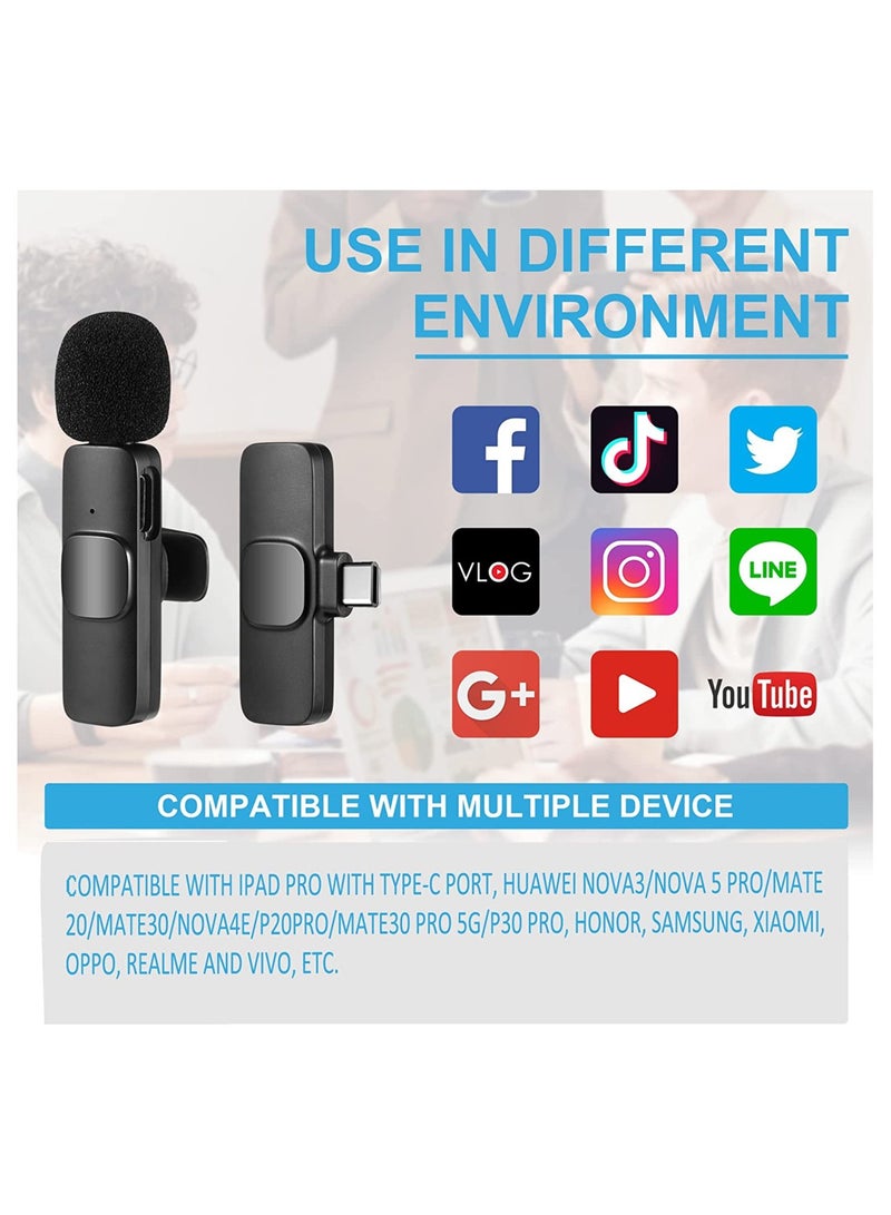 "Plug-and-Play Wireless Microphone for Type-C Phones – Dual Microphone System for USB-C Android Video Recording, Interviews, and Vlogging" - Image 5