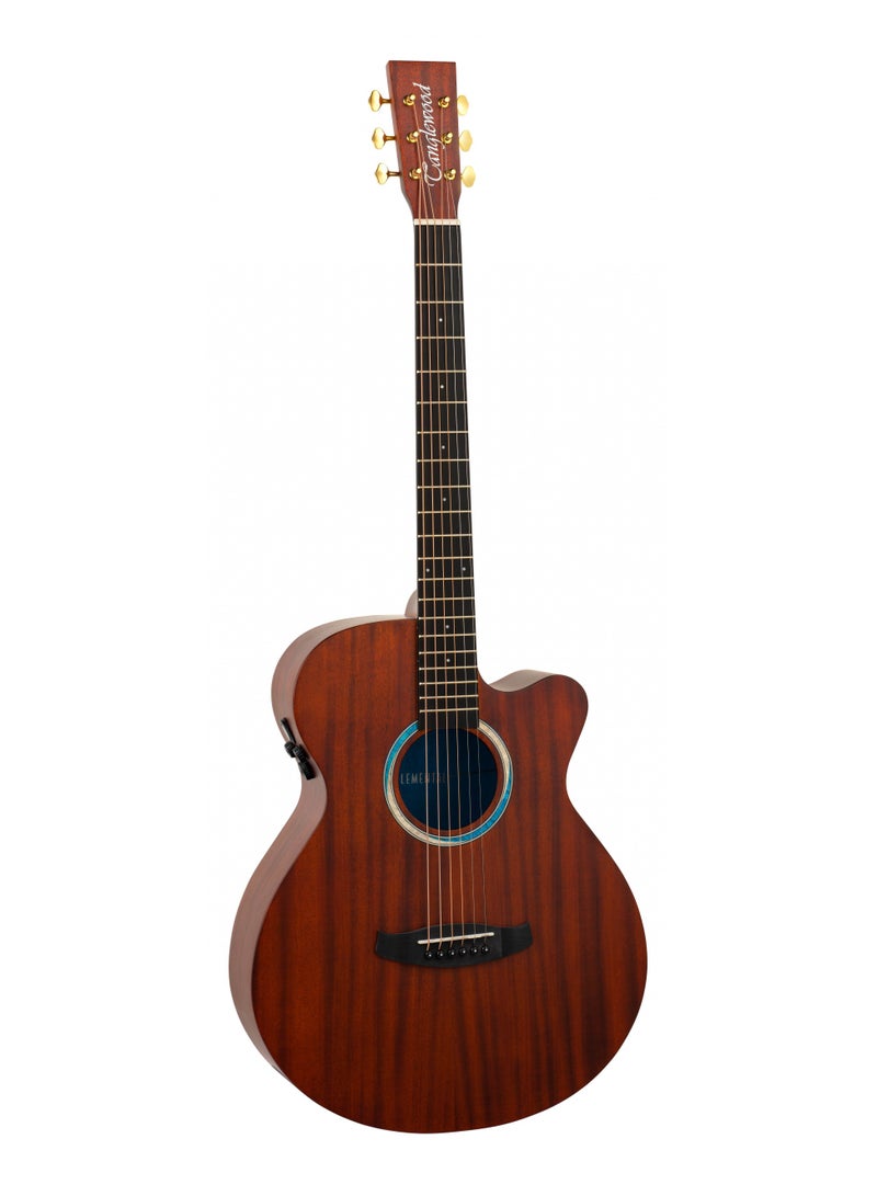 Tanglewood TE4CEBL Elemental Series Electro-Acoustic Guitar Solid Mahogany Top Super Folk Cutaway Body – Natural Satin - Image 1