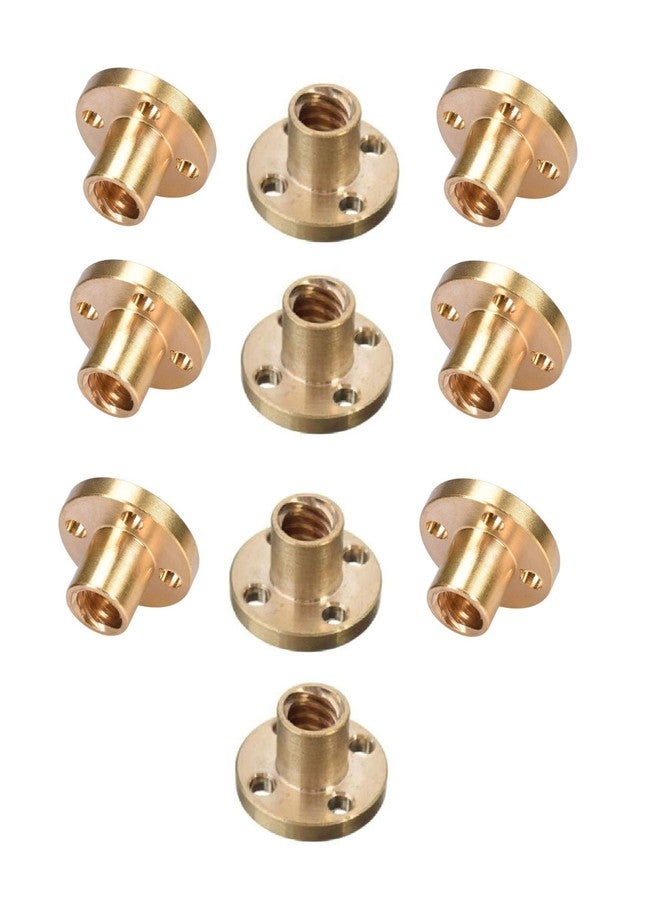 INVENTO 10Pcs M6 nut 1mm Pitch 6mm T Nut Brass round Flange Single Nut for 3D Printer CNC Robotics - Image 1