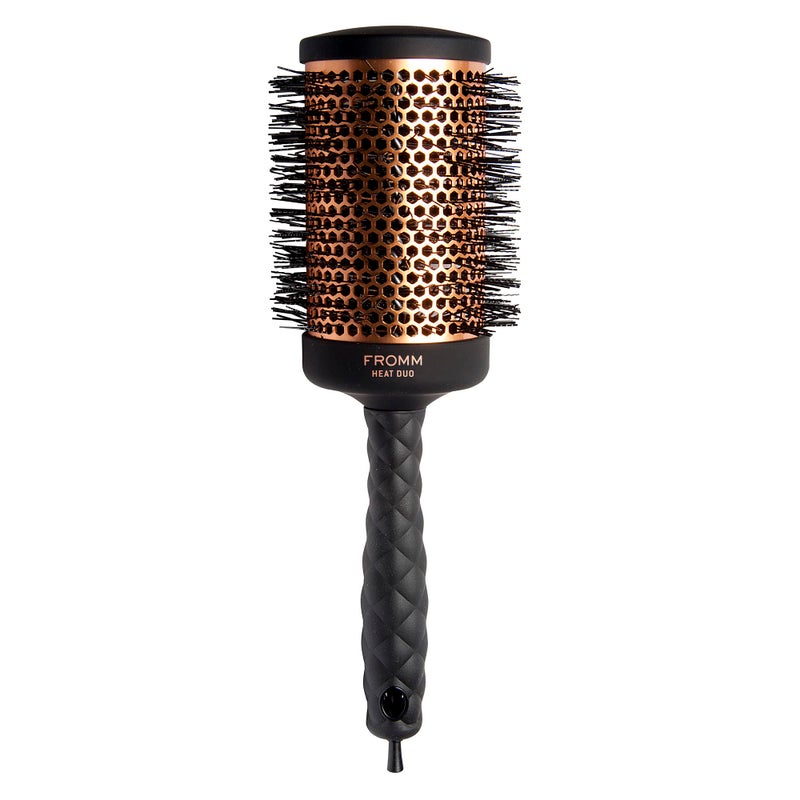 Fromm Heat Duo Copper x Ceramic 25 Round Brush for Expert Blowouts and Faster Hair Drying Roller Hairbrush for Antistatic Styling Smoothing Straightening and Shine