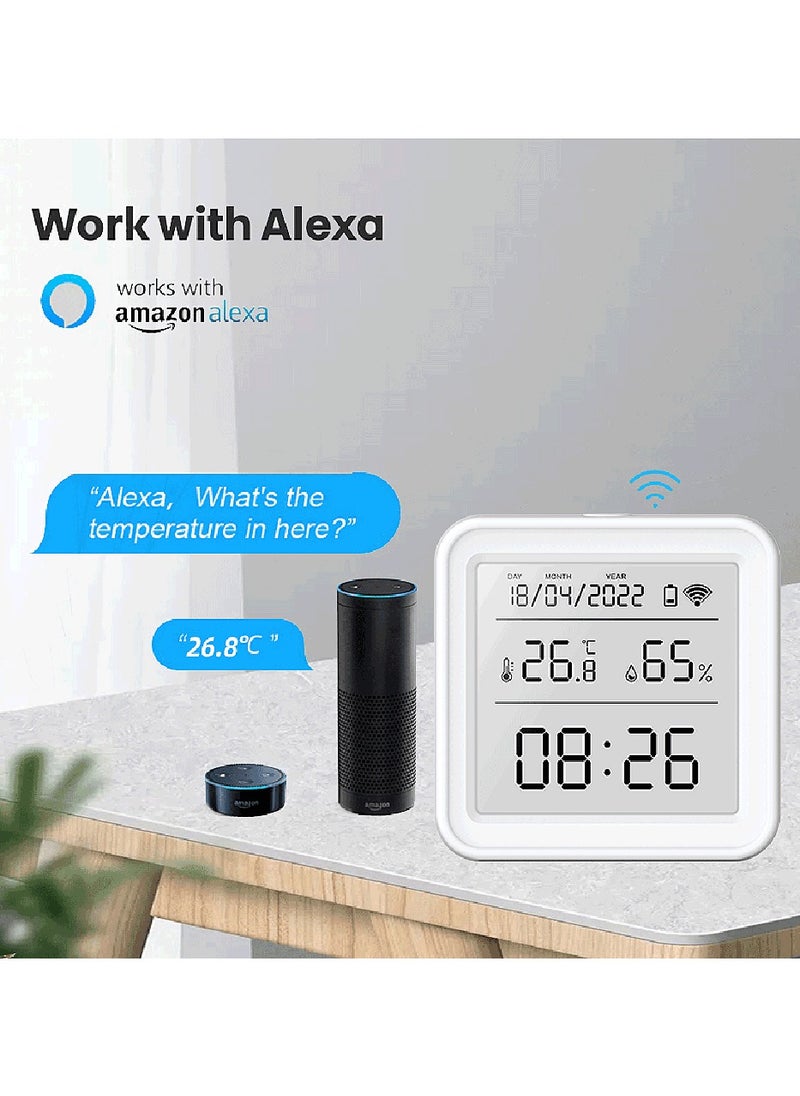 UanTii - Smart Temperature Humidity Sensor Tuya WIFI Wireless Indoor Hygrometer Thermometer Detector Smart Life App Remote Control Support Alexa Google Home - Image 1