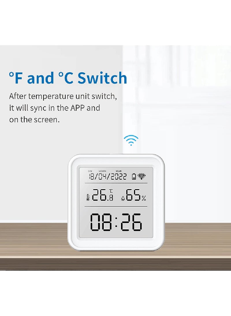 UanTii - Smart Temperature Humidity Sensor Tuya WIFI Wireless Indoor Hygrometer Thermometer Detector Smart Life App Remote Control Support Alexa Google Home - Image 1