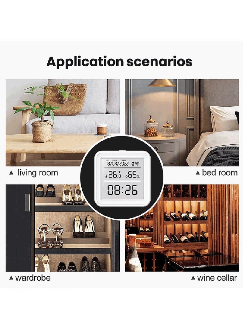 UanTii Smart Temperature Humidity Sensor Tuya WIFI Wireless Indoor Hygrometer Thermometer Detector Smart Life App Remote Control Support Voice Control - Image 4