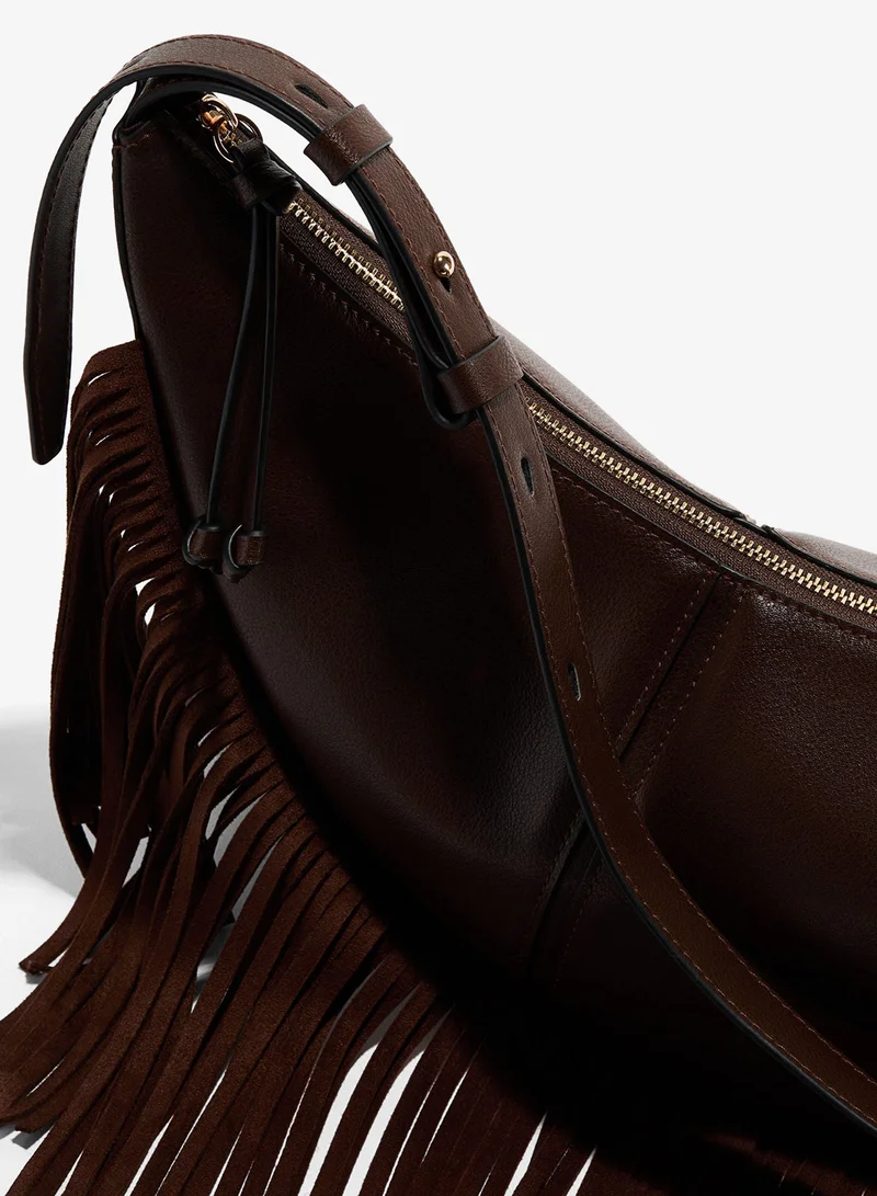 اتش اند ام حقيبة كروس بودي مع شراشيب