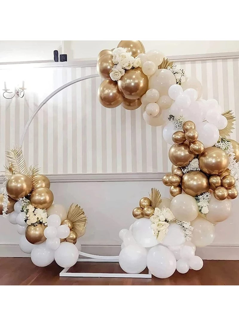 White Sand Gold Balloons Garland Arch Kit,156PCS White Nude Balloons with Metallic Chrome Gold Latex Balloons for Boho Wedding Baby Bridal Shower Engagement Anniversary Birthday Decorations Backdrop - Image 4