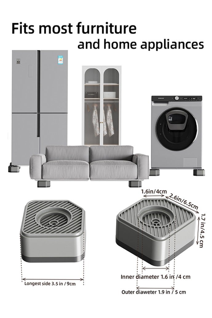Anti Vibration Pads for Washing Machine, 4 Pcs Antivibration Stabilizer Support Feet Stops Washer Dryer Moving, Prevents Noise, Vibration Transfer - Image 2
