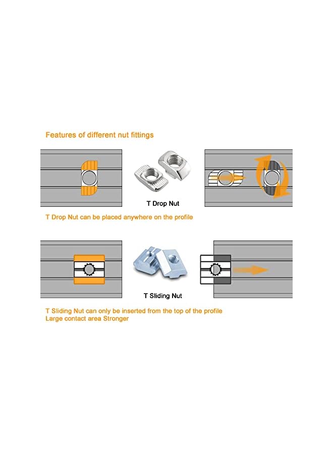 promass 12 Sets Black 20S T Slot Aluminum Extrusion Profile Connector Set,12 pcs Corner Brackets,with 24 pcs T Sliding Nuts and Hex Screw Bolt for 2020 Aluminum Extrusion Profile Accessories - Image 5
