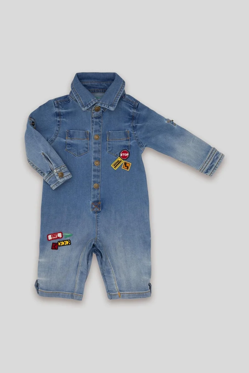 بيبيدولا Jean Fabric Unisex Holiday Baby Long Jumpsuit 12324