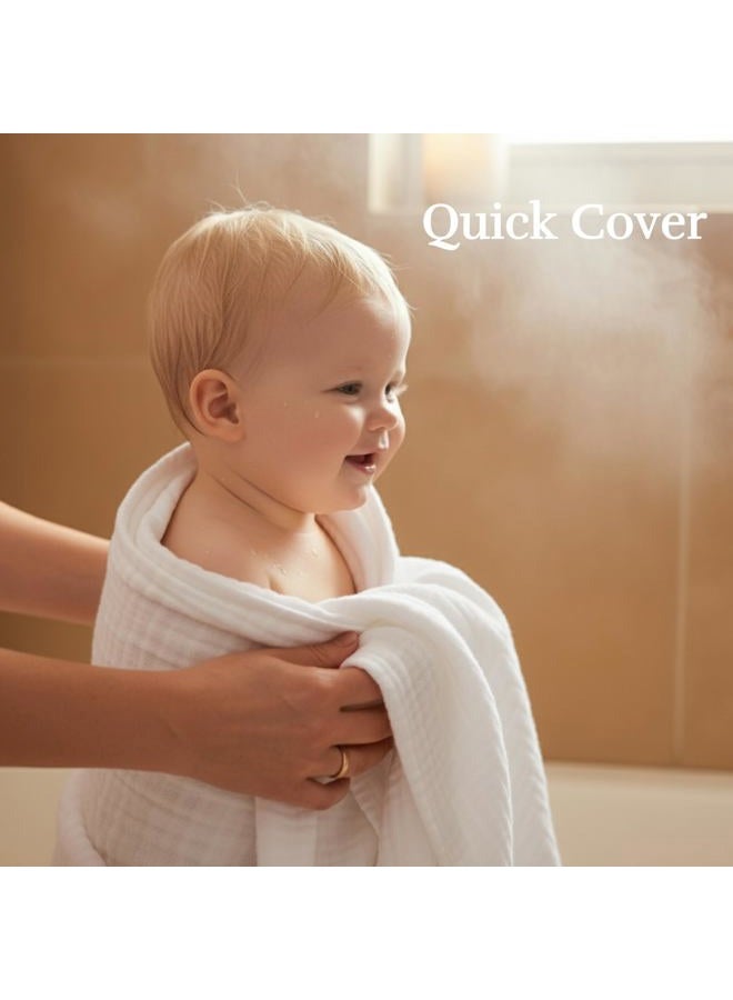 HardNok Muslin Baby Bath Towel Set, 2 Large Gauze Super Soft Baby Bath Towel and 3 Washcloths, 6 Layers Muslin Cotton Infant Blanket Suitable for Baby's Delicate Skin (Amsicotion) - Image 4