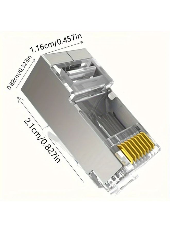 30pcs Gold Plated Shielded RJ45 CAT6 Pass Through Connectors 3 Prong 8P8C Modular Plugs - Image 2