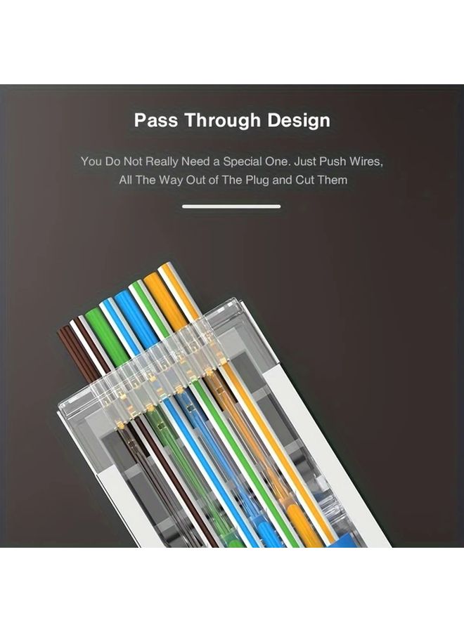 30pcs Gold Plated Shielded RJ45 CAT6 Pass Through Connectors 3 Prong 8P8C Modular Plugs - Image 4