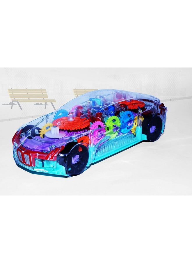 Smartcraft Smartcraft Transparent Gear Car, Musical and 3D Lights Transparent Toy Car for 2 to 5 Year Kids, Multicolor  - Image 2