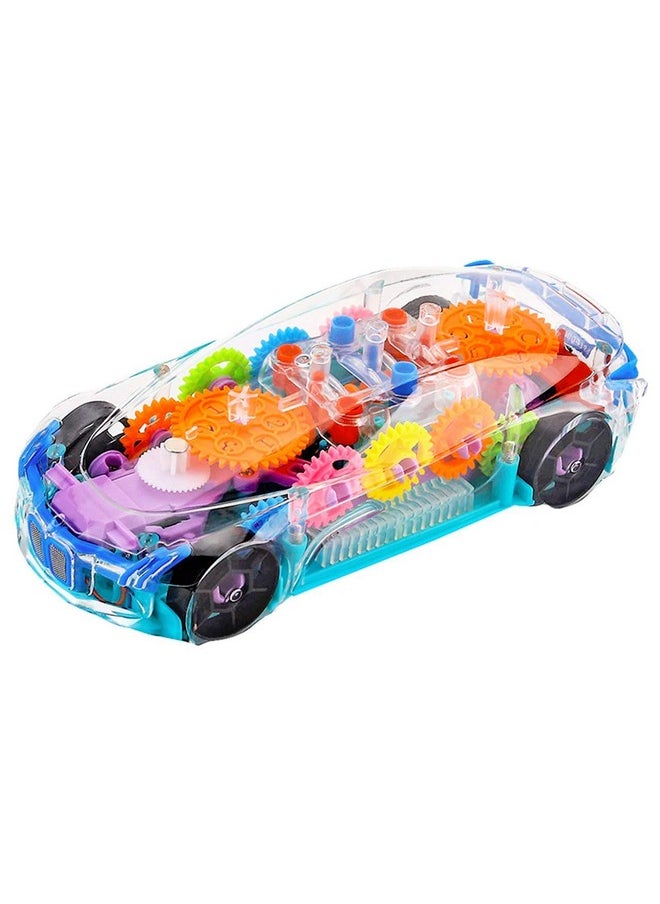 Smartcraft Smartcraft Transparent Gear Car, Musical and 3D Lights Transparent Toy Car for 2 to 5 Year Kids, Multicolor  - Image 1