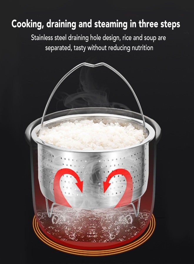 هوفي سلة بخار من الفولاذ المقاوم للصدأ، ملحق طهي الأرز لإزالة السكر مع مقبض، مناسب للبيض والخضراوات والفواكه، يقلل الأميلوبكتين بشكل فعال (2) - Image 3