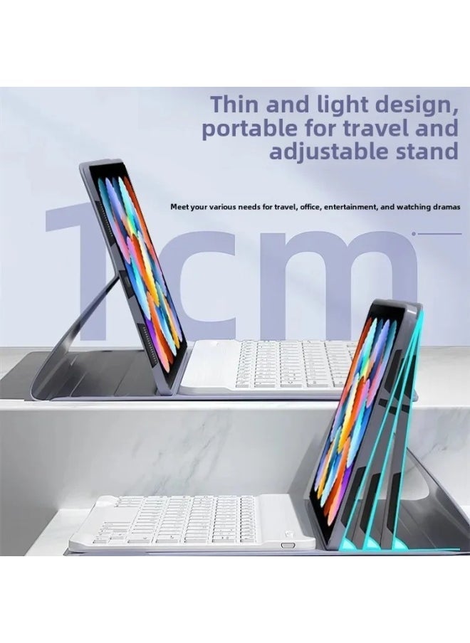 Bluetooth Keyboard Protective Case For RedmiPad SE 11 Lenovo 10.6 Xiaomi 6 5 Tablet Keyboard Cover Office Computer Accessori-Color:purple Smoked Clothes-Product Type:Lenovo Small Pad(10.6 Inches) - Image 4