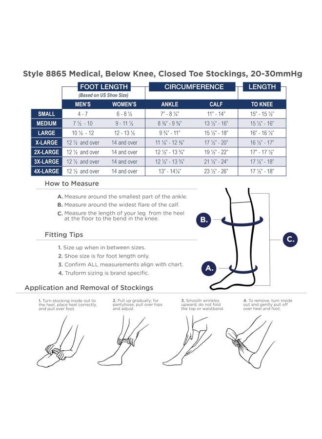 Truform 20-30 mmHg Compression Stockings for Men and Women, Knee High Length, Closed Toe, Beige, Large - Image 5