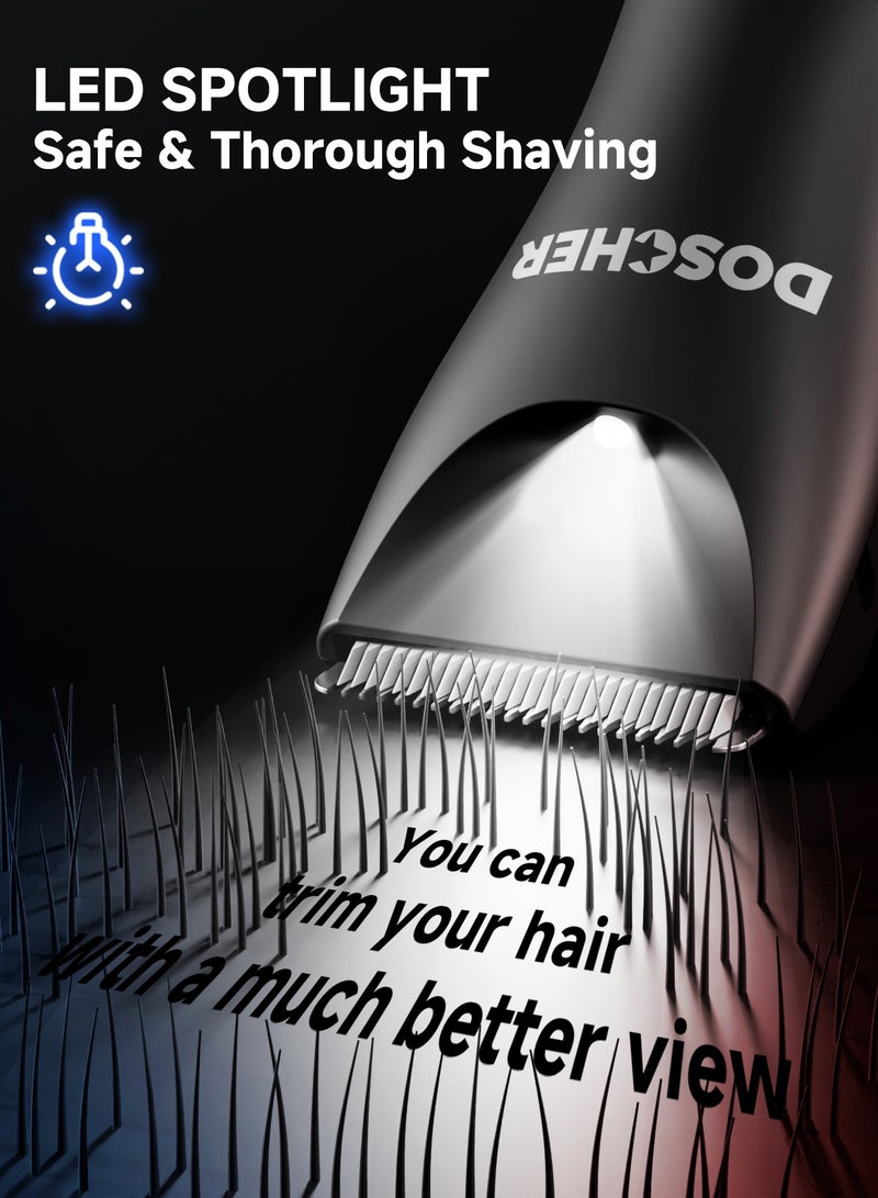 DOSCHER Body Trimmer for Men, Waterproof Electric Body Shaver, Safe Grooming Trimmer Wet/Dry Use, Rechargeable, 600 mAh - Image 5