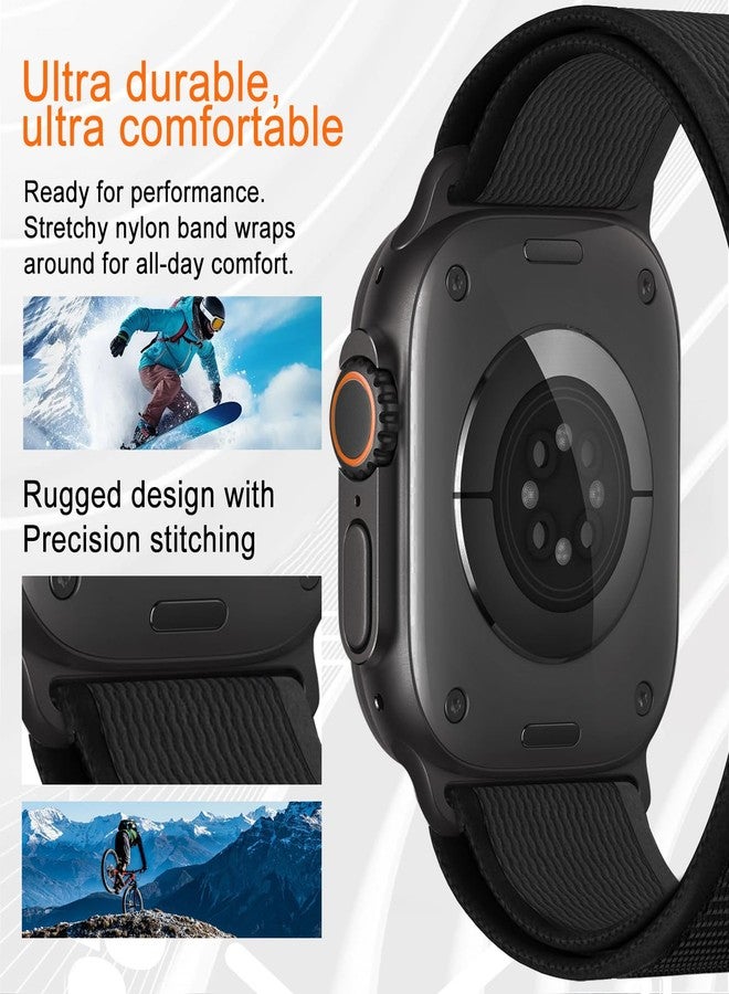 سوار Trail Loop - متوافق مع سوار Apple Watch Ultra 2/Ultra Bands 49 مم 45 مم 44 مم للرجال والنساء، حزام رياضي مضفر مرن منسوج لـ iWatch Ultra 2، iWatch Ultra Series 10 46 مم SE/9/8/7/6/5/4 - Image 4