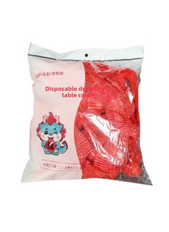 Disposable Table Cloth Table Cover Hotel Dabipai Hotel Cloth Shrink Table Cover Increased Thickened Elastomic Stretch Dust-proof Bag-Color:Red Film (10 Pieces In A Pack)-Specifications: Applicable To: Diameter 1m Round Table | Length And Width 1.2m Inner Square Table